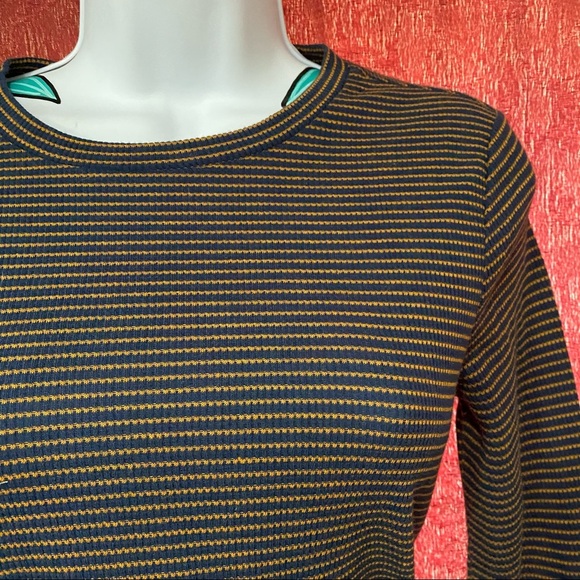 Vans Navy Beige Striped Long Sleeve Dress - Picture 2 of 4